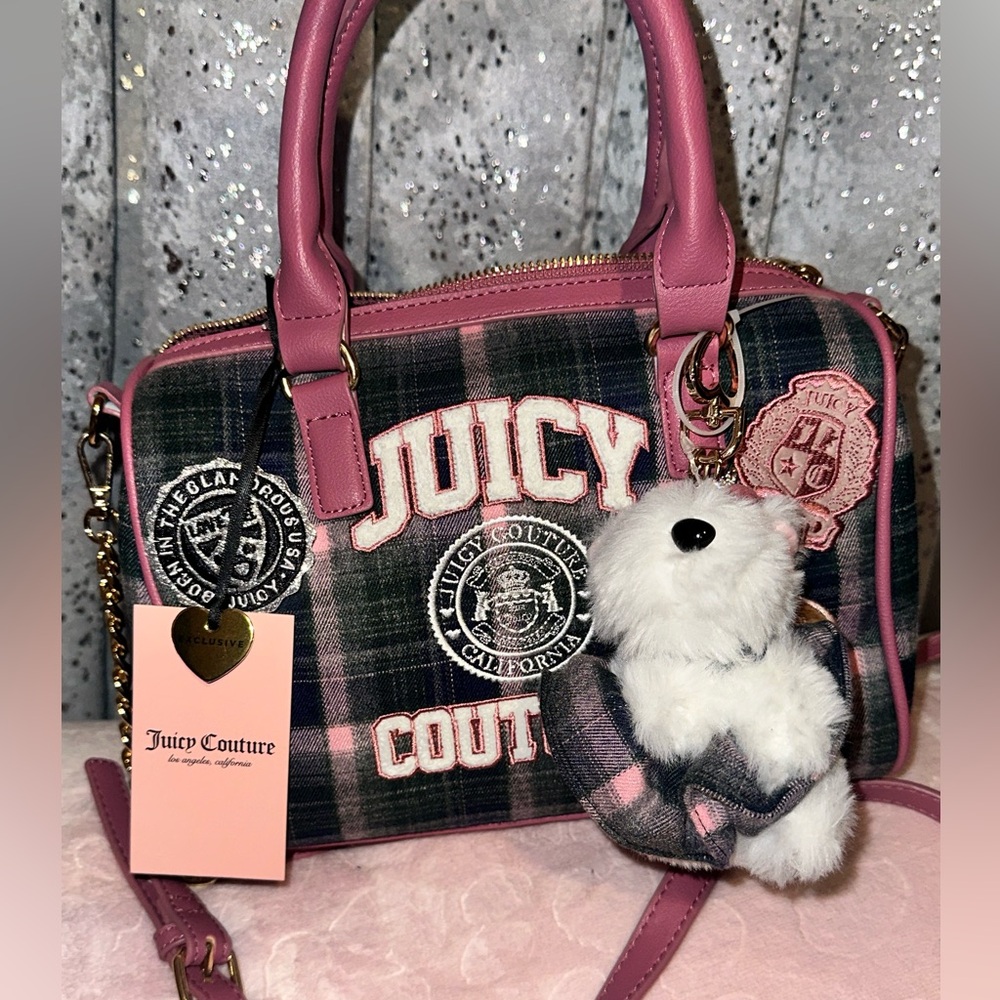 Juicy Couture pink plaid handbag